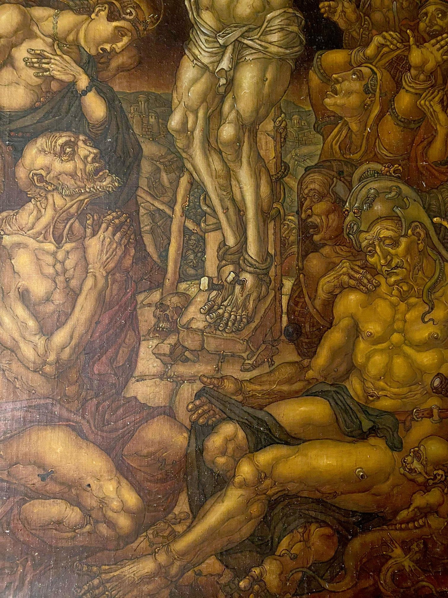 20th century oil painting of Crucified Christ by Litvinov Oleg Arkad’yevich