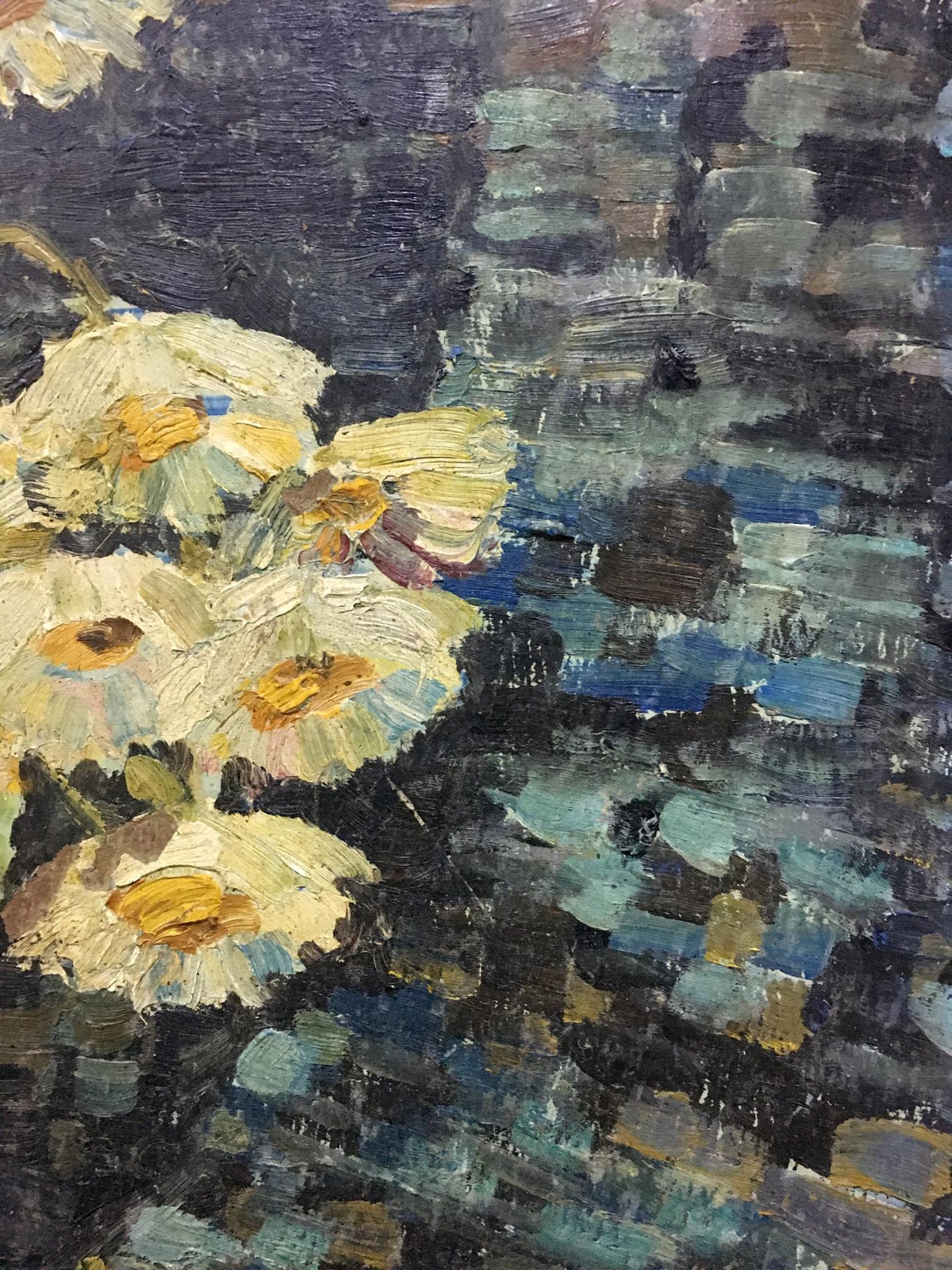 Oil painting of pale yellow chamomile by Bakaev Sergey Ivanovich