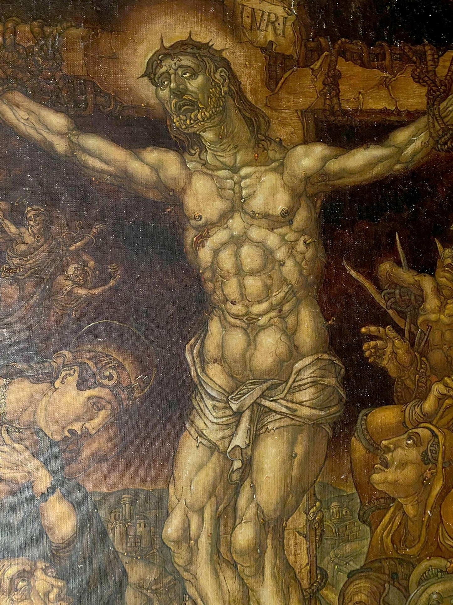Oil painting of Calvary by Litvinov Oleg Arkad’yevich, 20th century