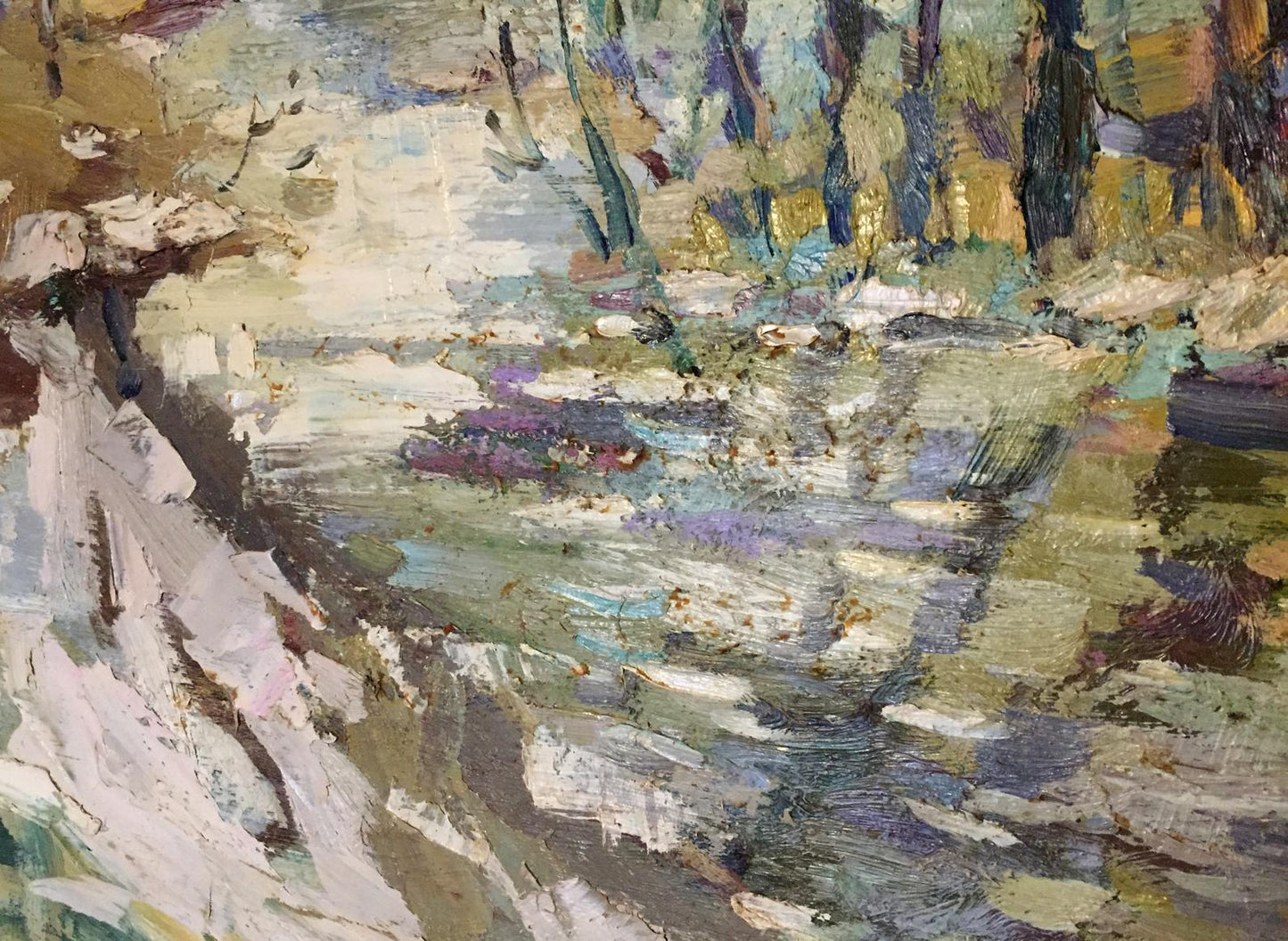 Oil painting Early spring by Egorov Boris Kuzmich impressionistic landscape