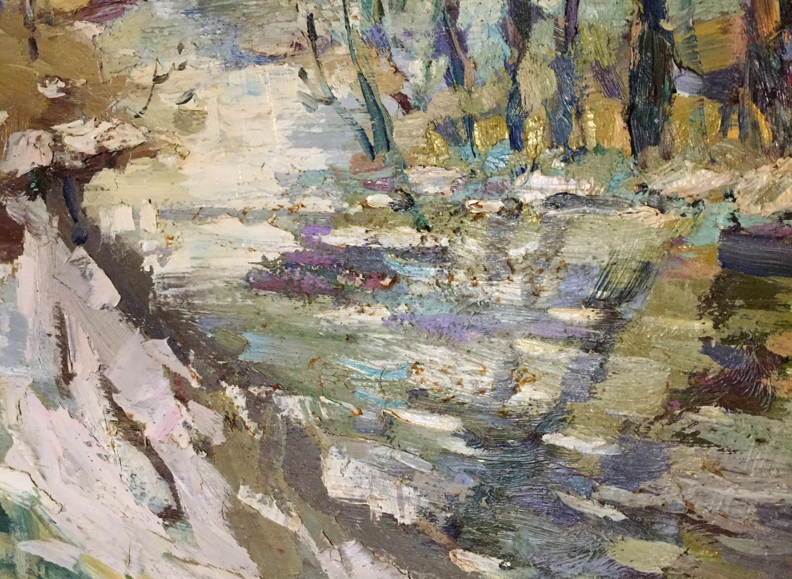 Oil painting Early spring by Egorov Boris Kuzmich impressionistic landscape