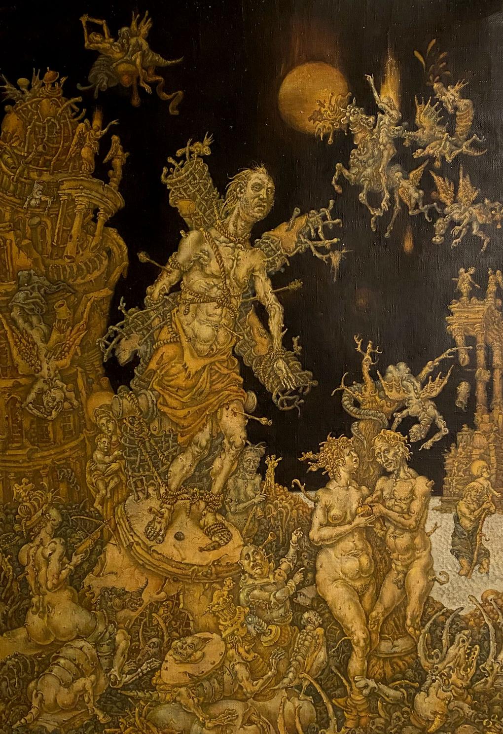 20th century oil painting of apocalypse by Saint Sebastian Litvinov Oleg Arkad’yevich