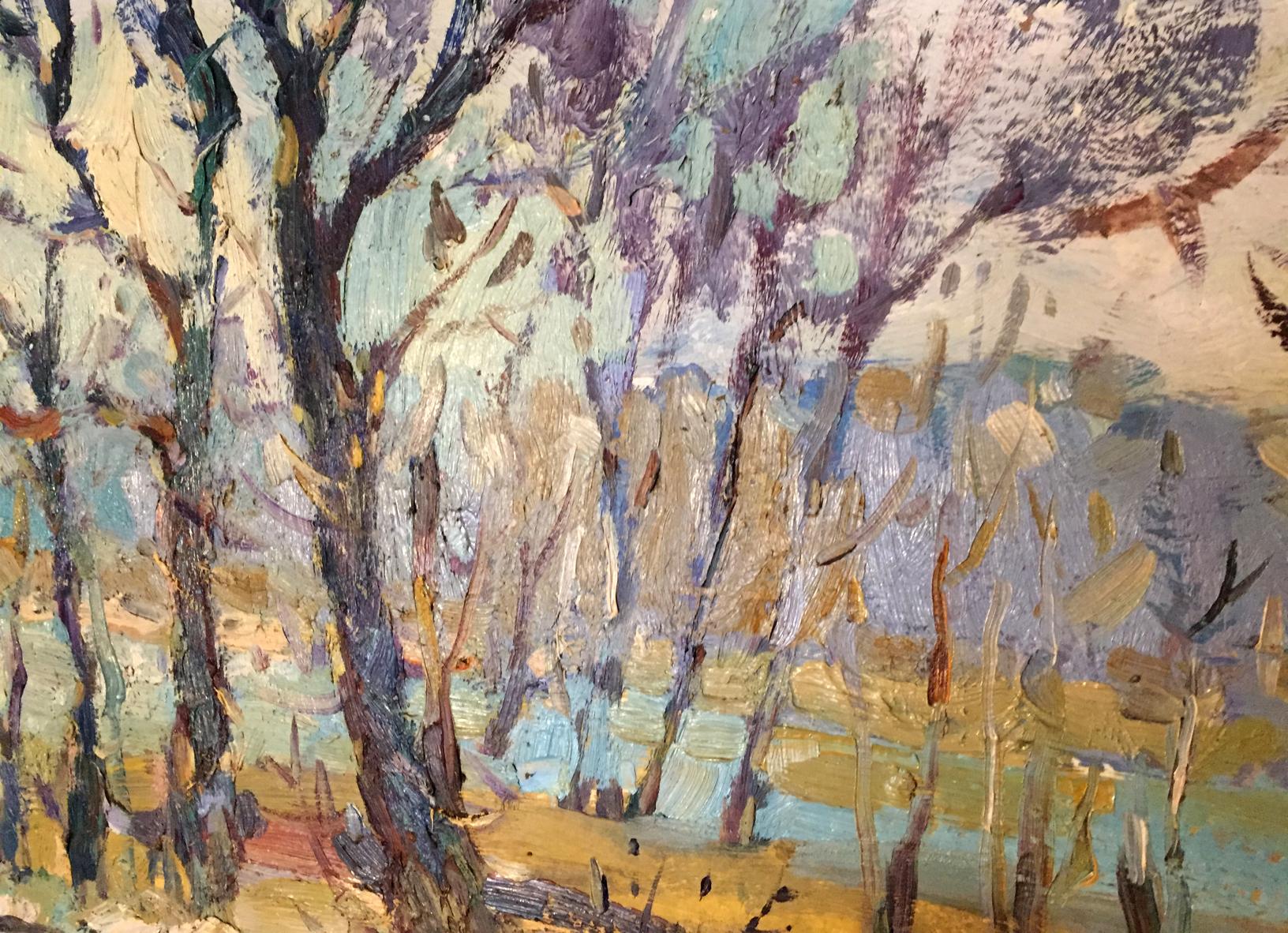 Oil painting Early spring by Egorov Boris Kuzmich, impressionistic trees