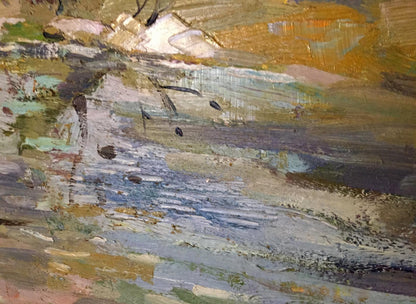 Oil painting Early spring by Egorov Boris Kuzmich in earthy tones