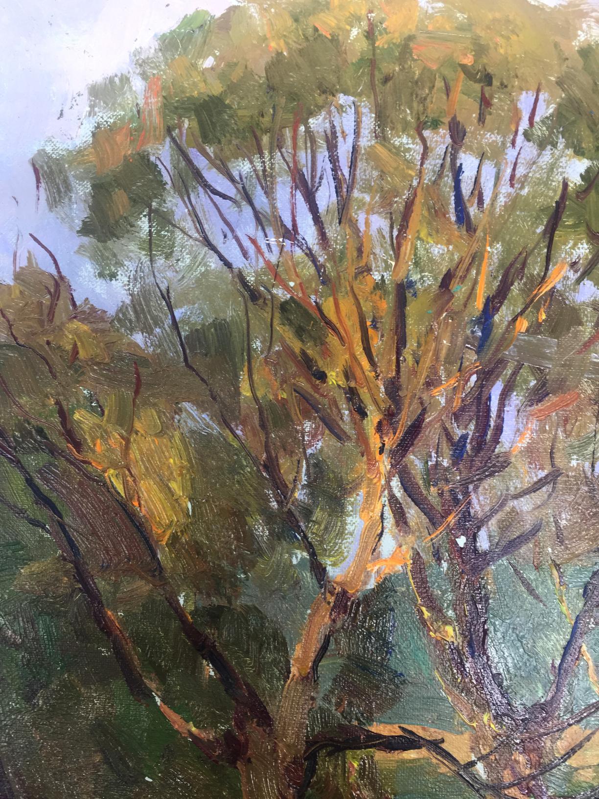 Impressionistic oil painting of forest tree by Demeshah Y. A. Kolotsyup