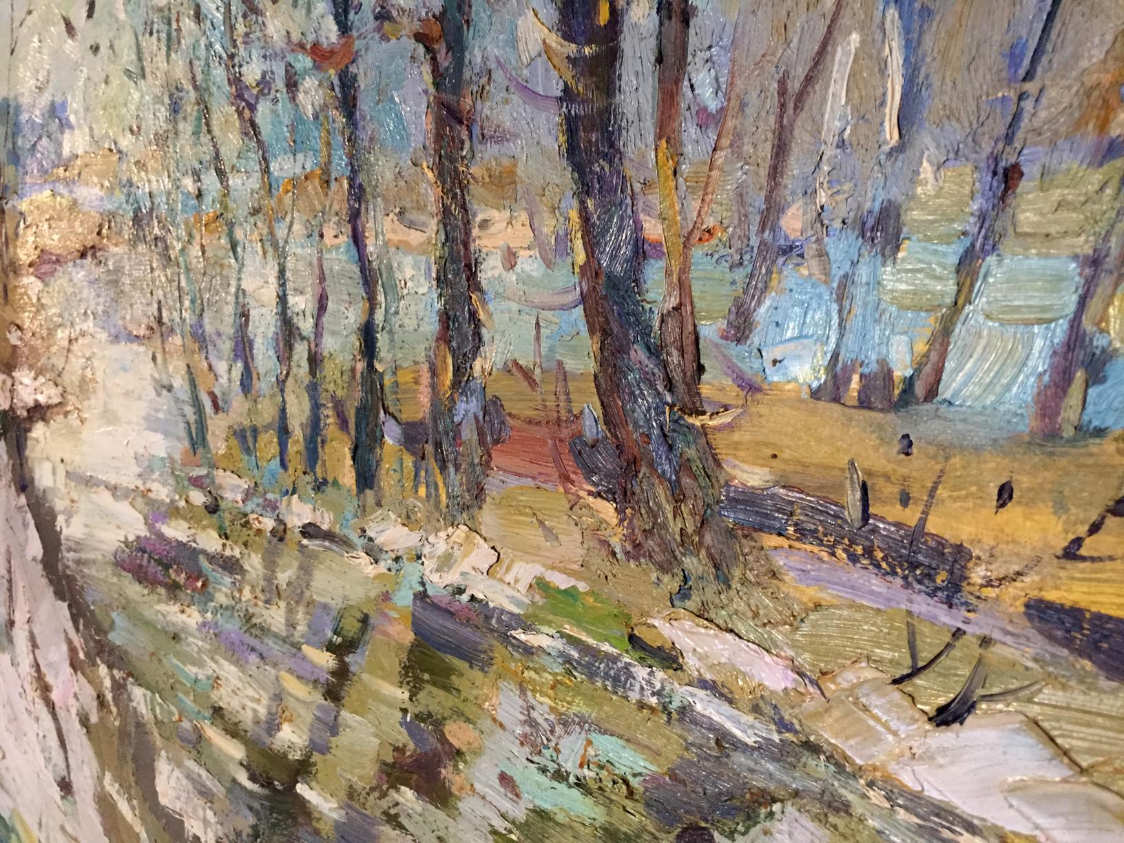 Impressionistic early spring forest oil painting by Egorov Boris Kuzmich