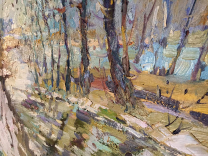 Impressionistic early spring forest oil painting by Egorov Boris Kuzmich