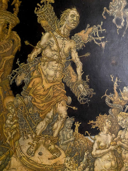 20th century oil painting of muscular gaunt Saint Sebastian by Oleg Arkad’yevich Litvinov