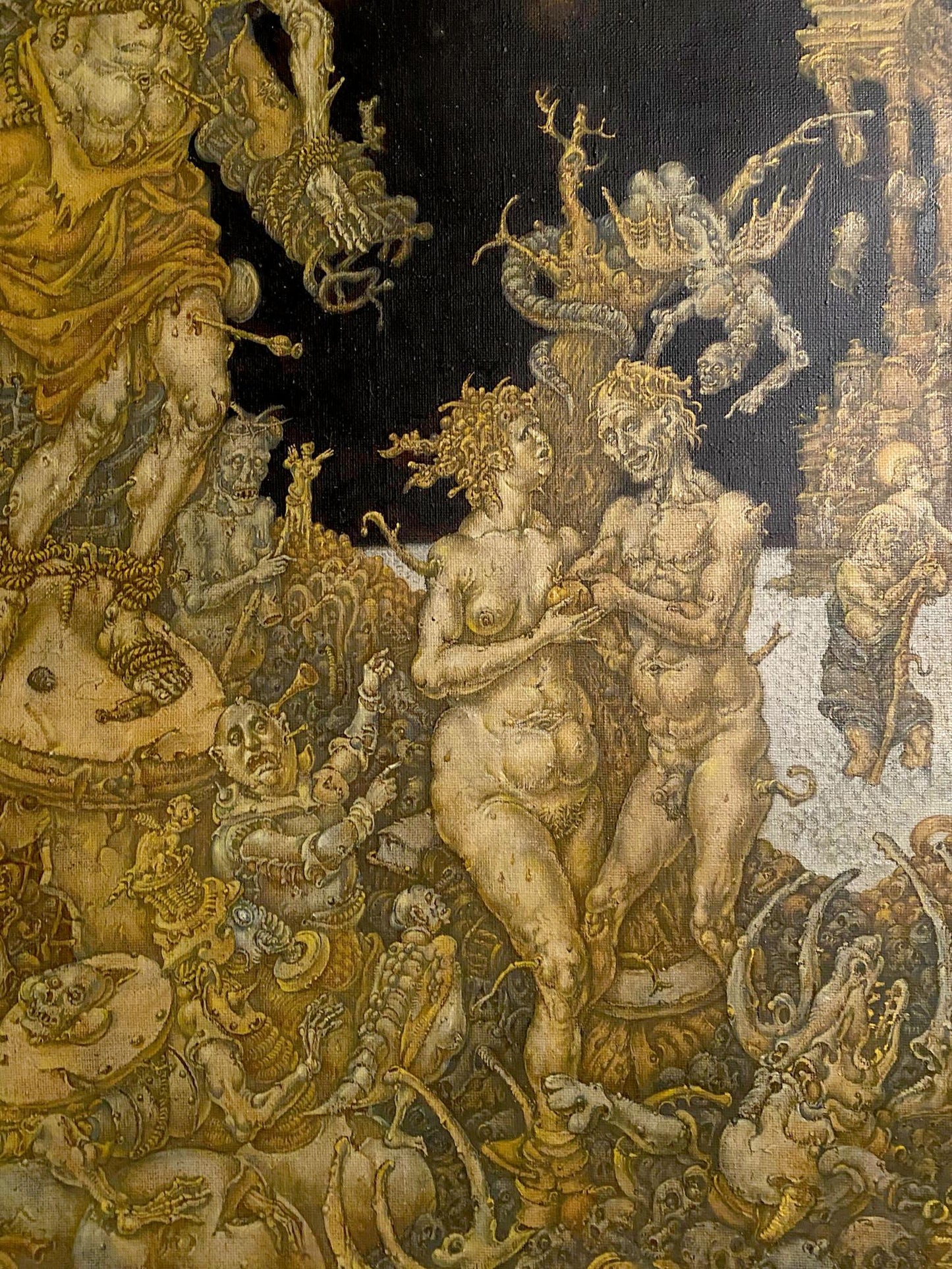 20th century oil painting of apocalypse by Oleg Arkad’yevich Saint Sebastian Litvinov