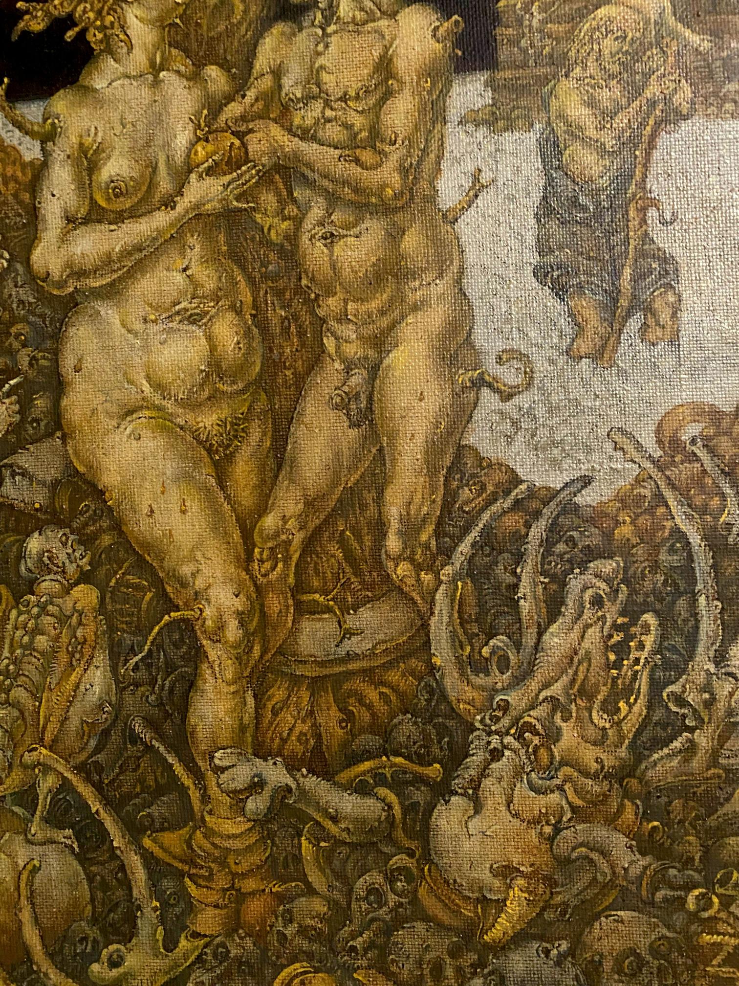 20th century oil painting of apocalypse by Oleg Arkad’yevich Saint Sebastian Litvinov