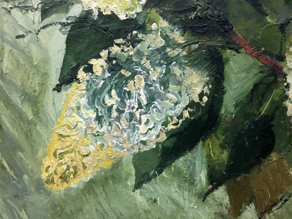 Textured oil painting of white hydrangeas by Afanasyev Vladimir Ilyich