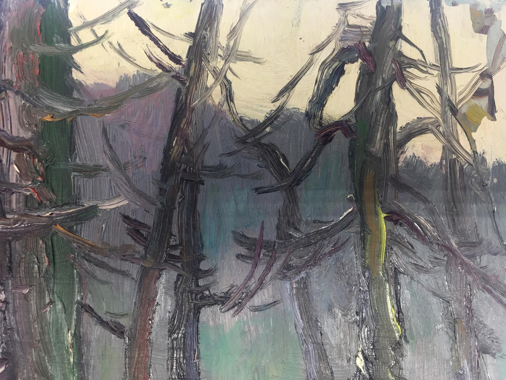 Oil painting of winter forest by Bespalov Ivan Nikolaevich