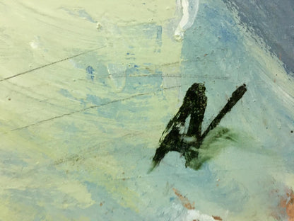 Oil painting White lilac by Afanasyev Vladimir Ilyich, dark abstract greenish-blue brushstroke