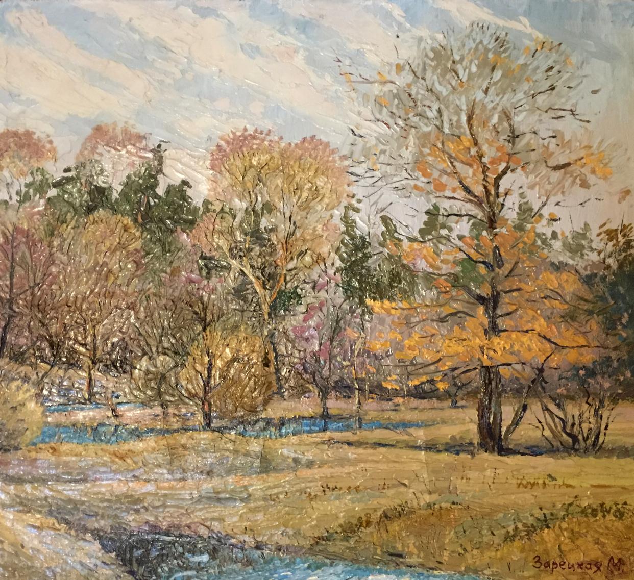 Autumn oil painting by Zaretskaya-Grigoriev Maya with golden foliage