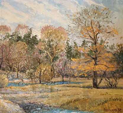 Autumn oil painting by Zaretskaya-Grigoriev Maya with golden foliage