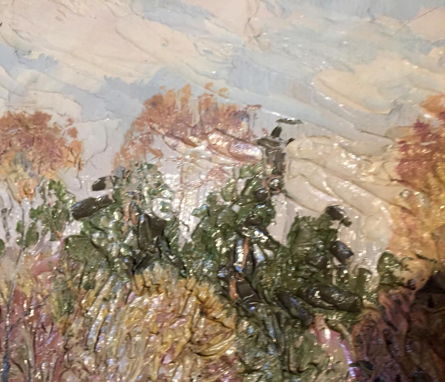 Oil painting Spring forest by Zaretskaya-Grigoriev Maya, textured foliage