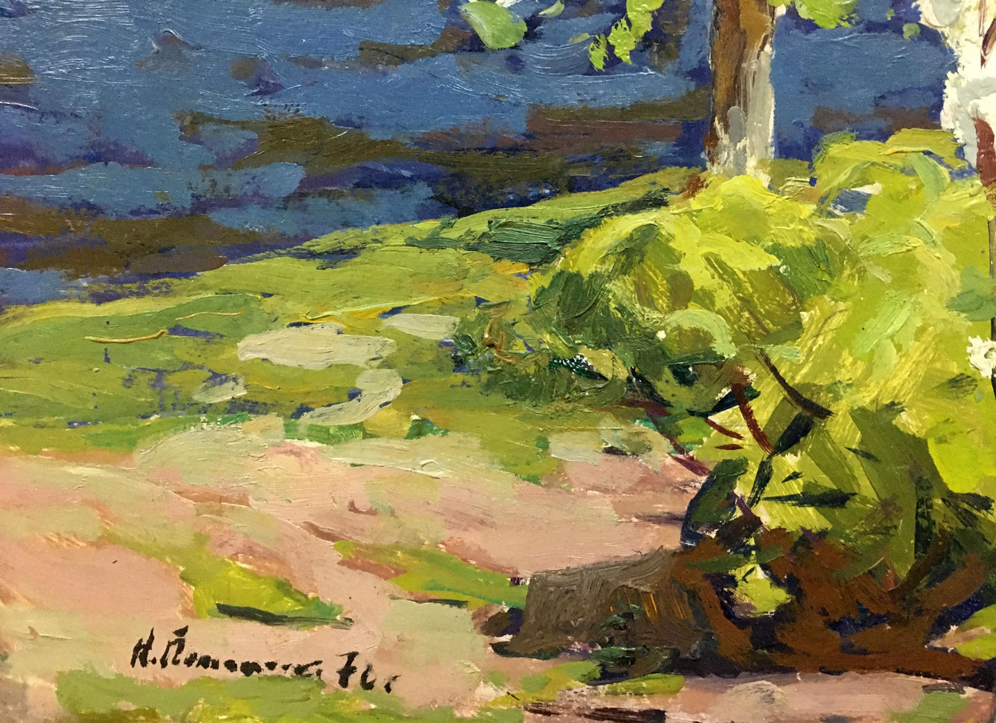 Vibrant impressionist oil painting Spring in Sednev by Potapenko Andrey Ilyich