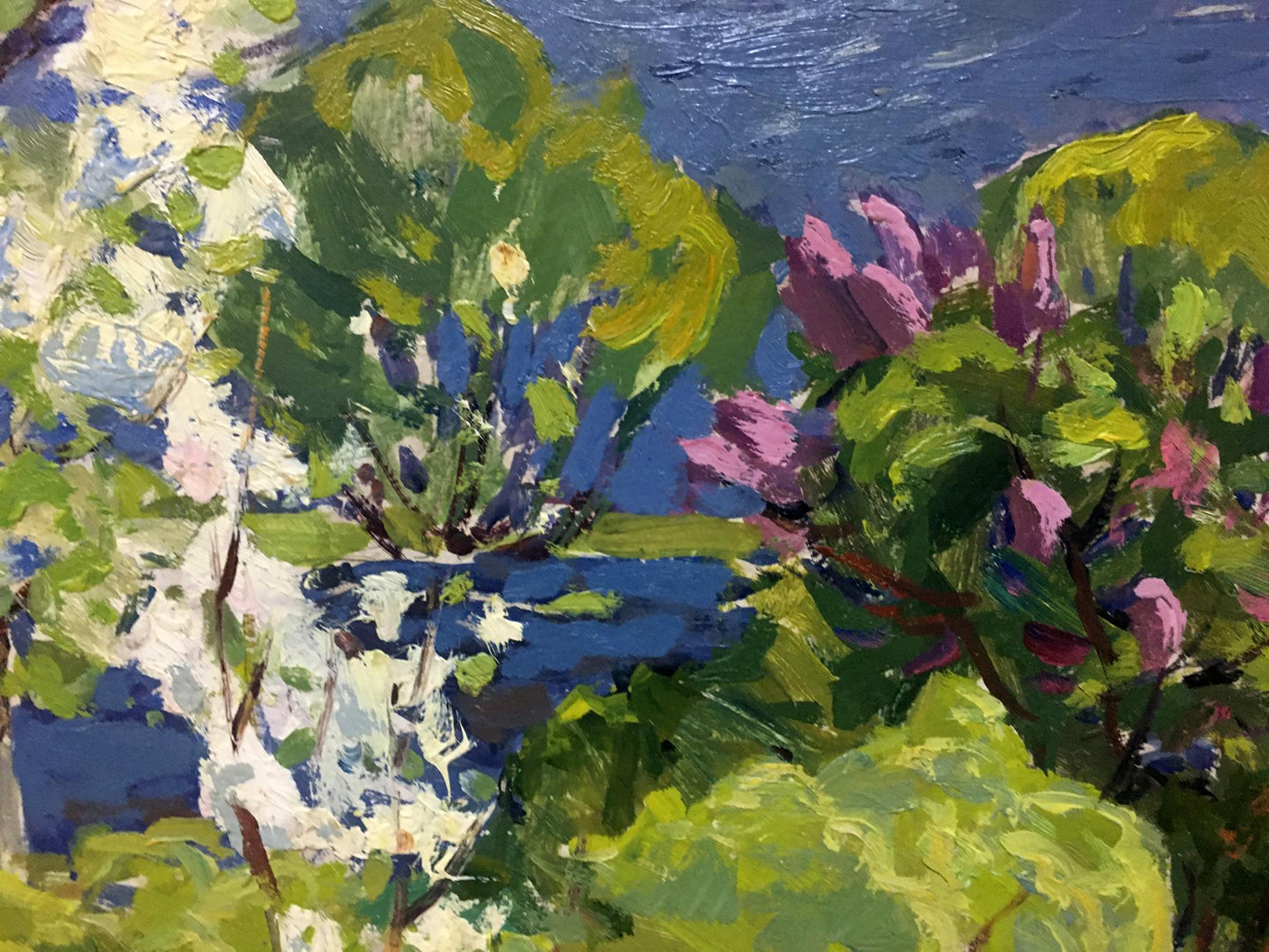 Vibrant impressionist oil painting Spring in Sednev by Potapenko Andrey Ilyich