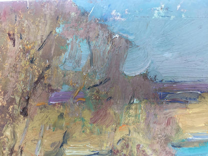 Oil painting River by Viktor Grigoryevich Sevastyanov, abstract earthy tones