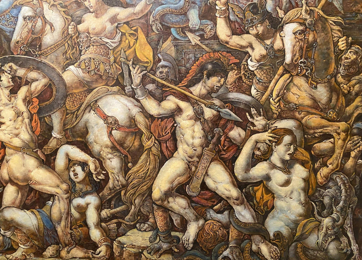 Oil painting Battle with the Amazons by Litvinov Oleg Arkad’yevich