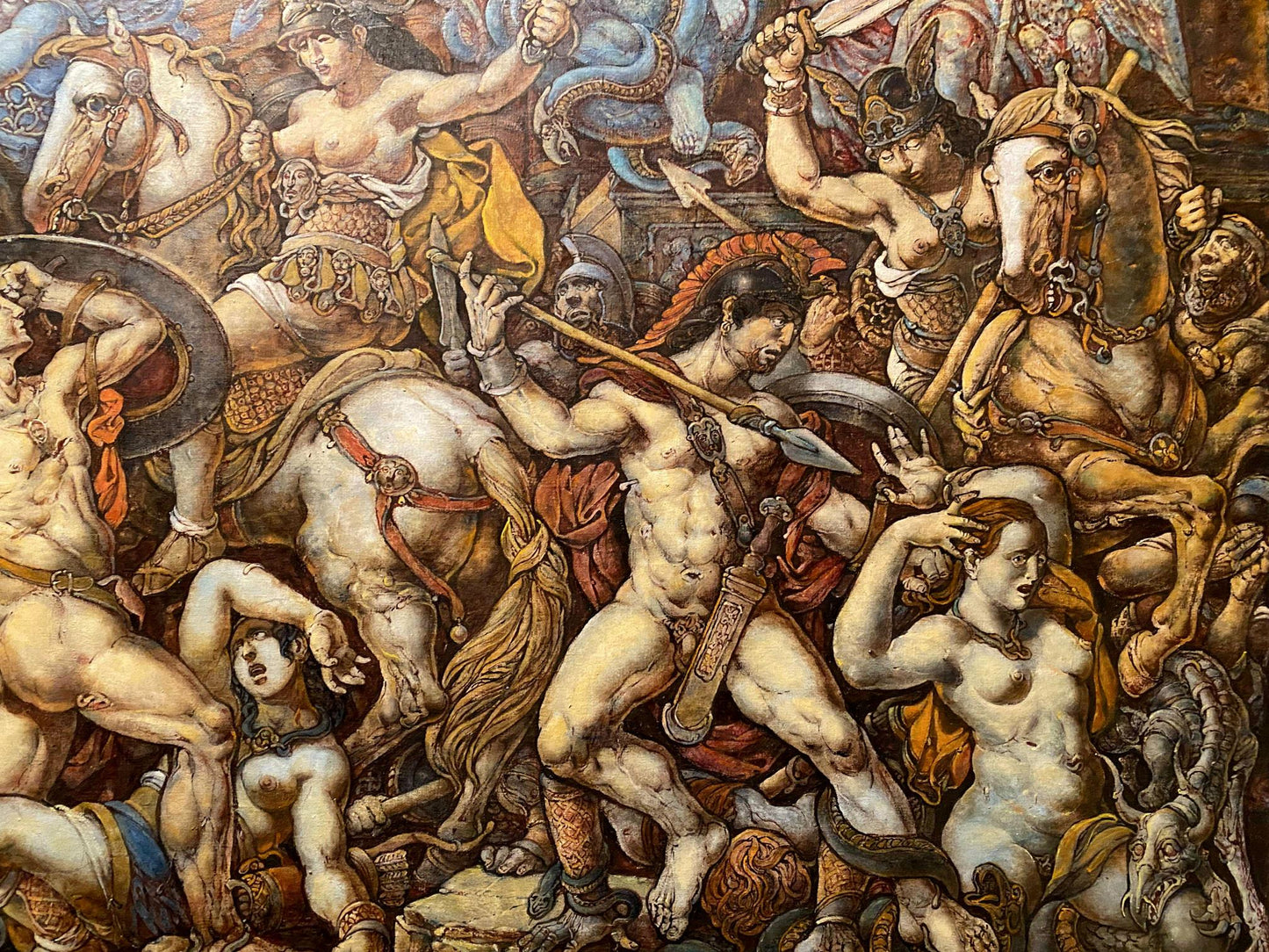 Oil painting Battle with the Amazons by Litvinov Oleg Arkad’yevich