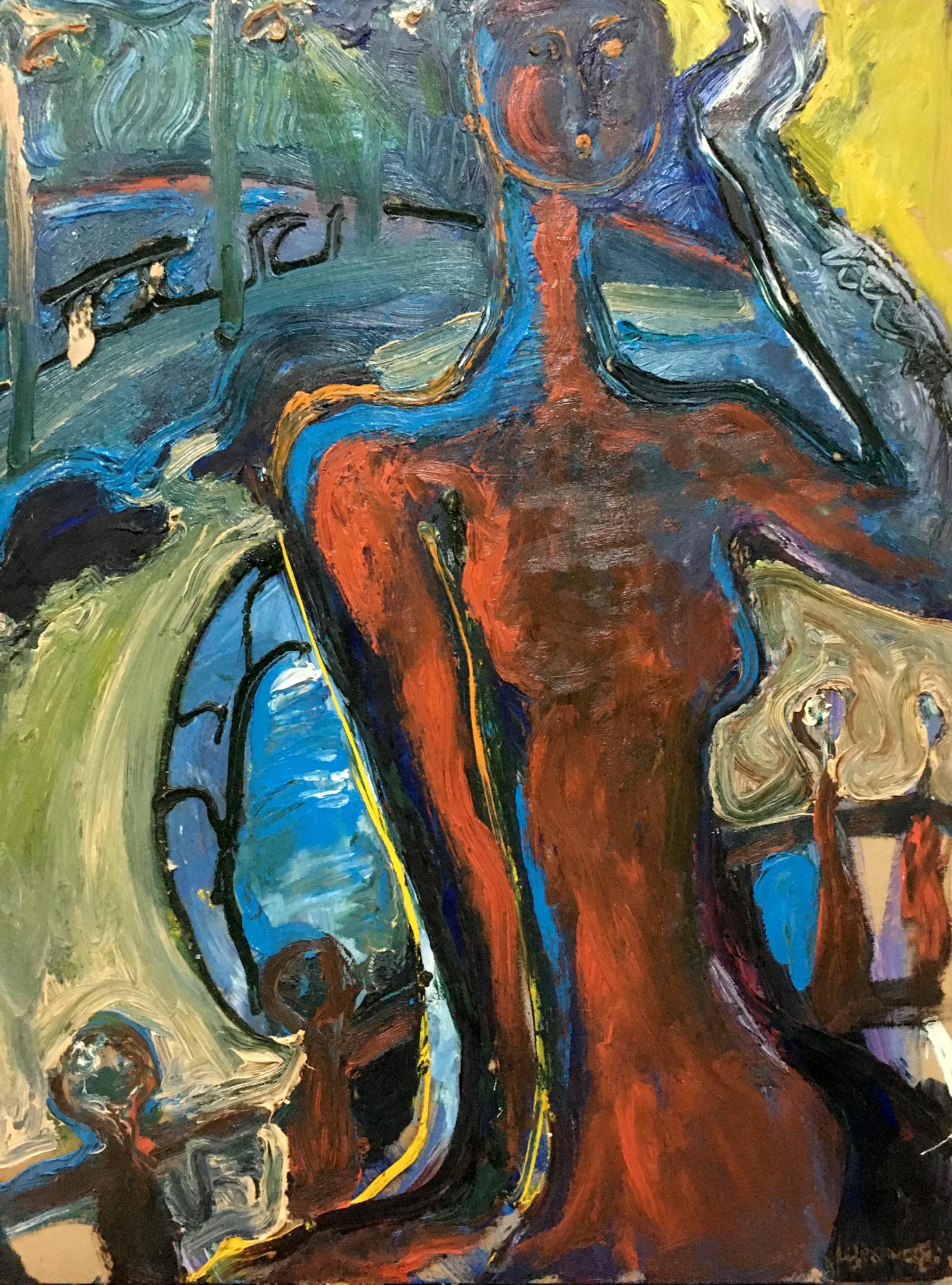 Vibrant abstract oil painting of a girl by Shchekina Yelena Petrovna