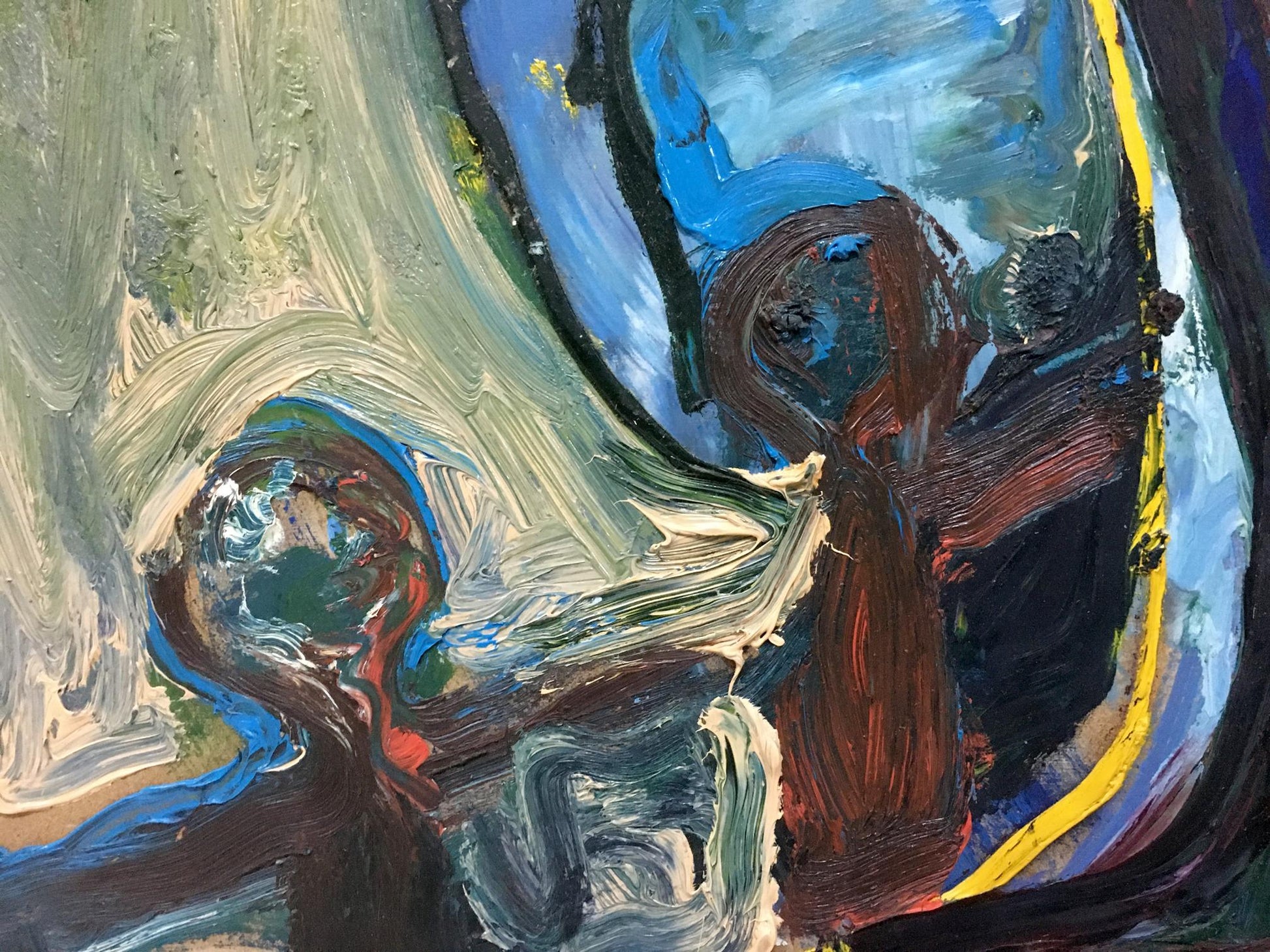 Abstract expressionist oil painting of a girl by Shchekina Yelena Petrovna