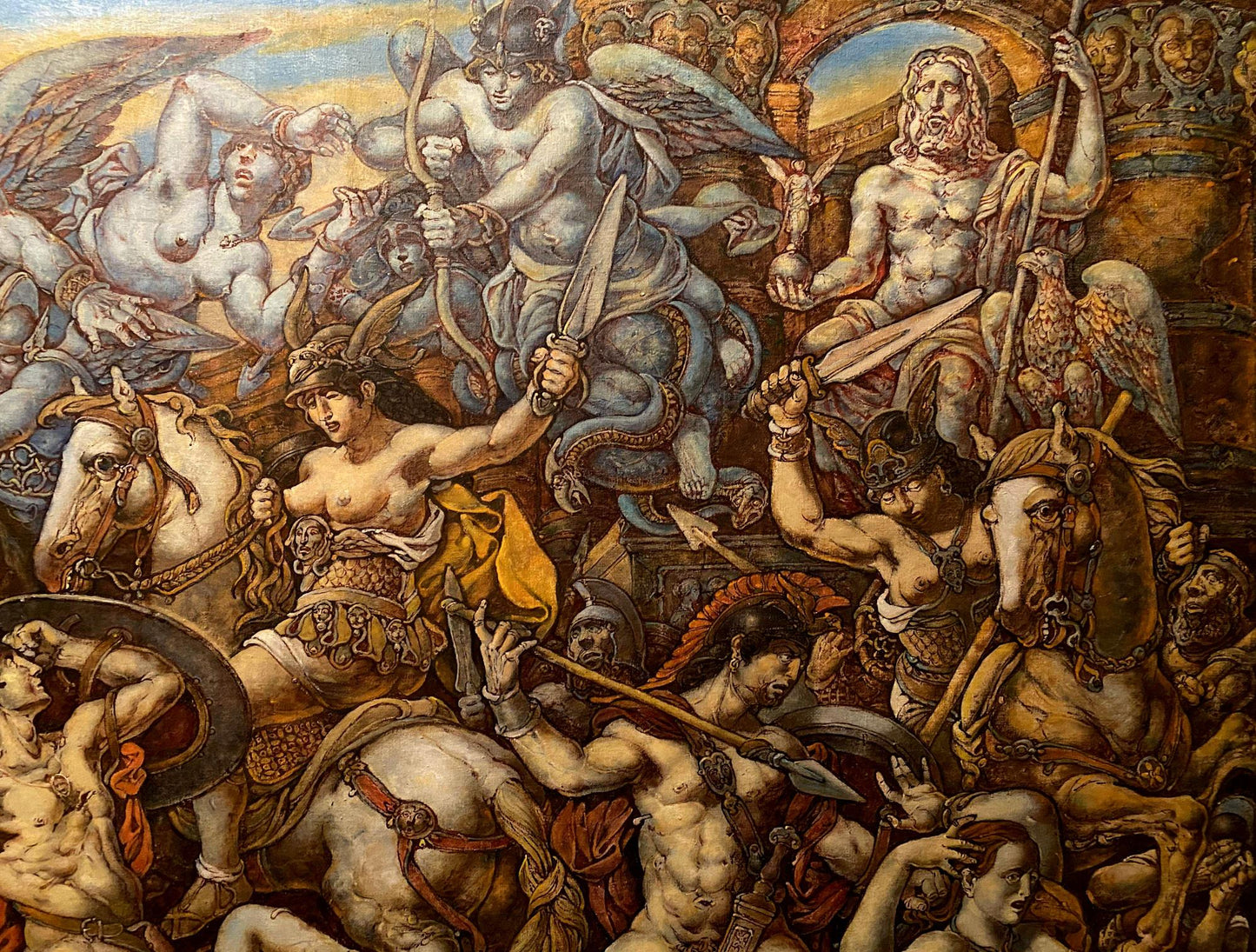 Oil painting Battle with the Amazons by Litvinov Oleg Arkad’yevich