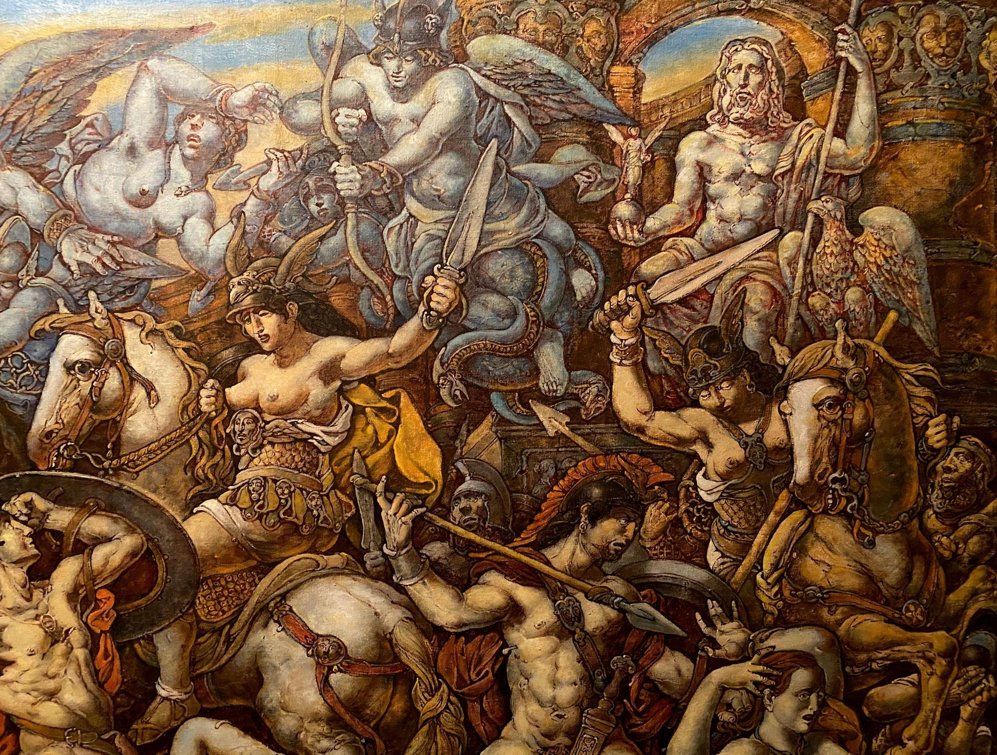 Oil painting Battle with the Amazons by Litvinov Oleg Arkad’yevich