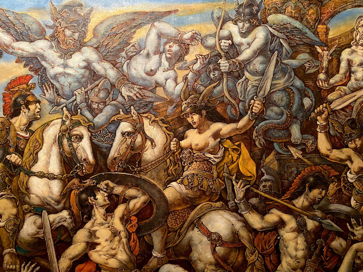 Oil painting Battle with the Amazons by Litvinov Oleg Arkad’yevich