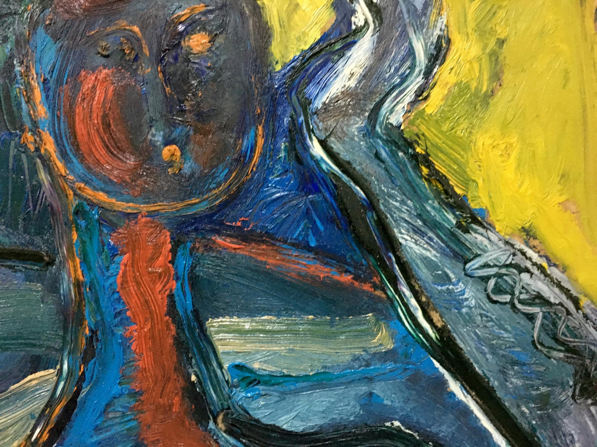 Abstract expressionist oil painting of a girl by Shchekina Yelena Petrovna