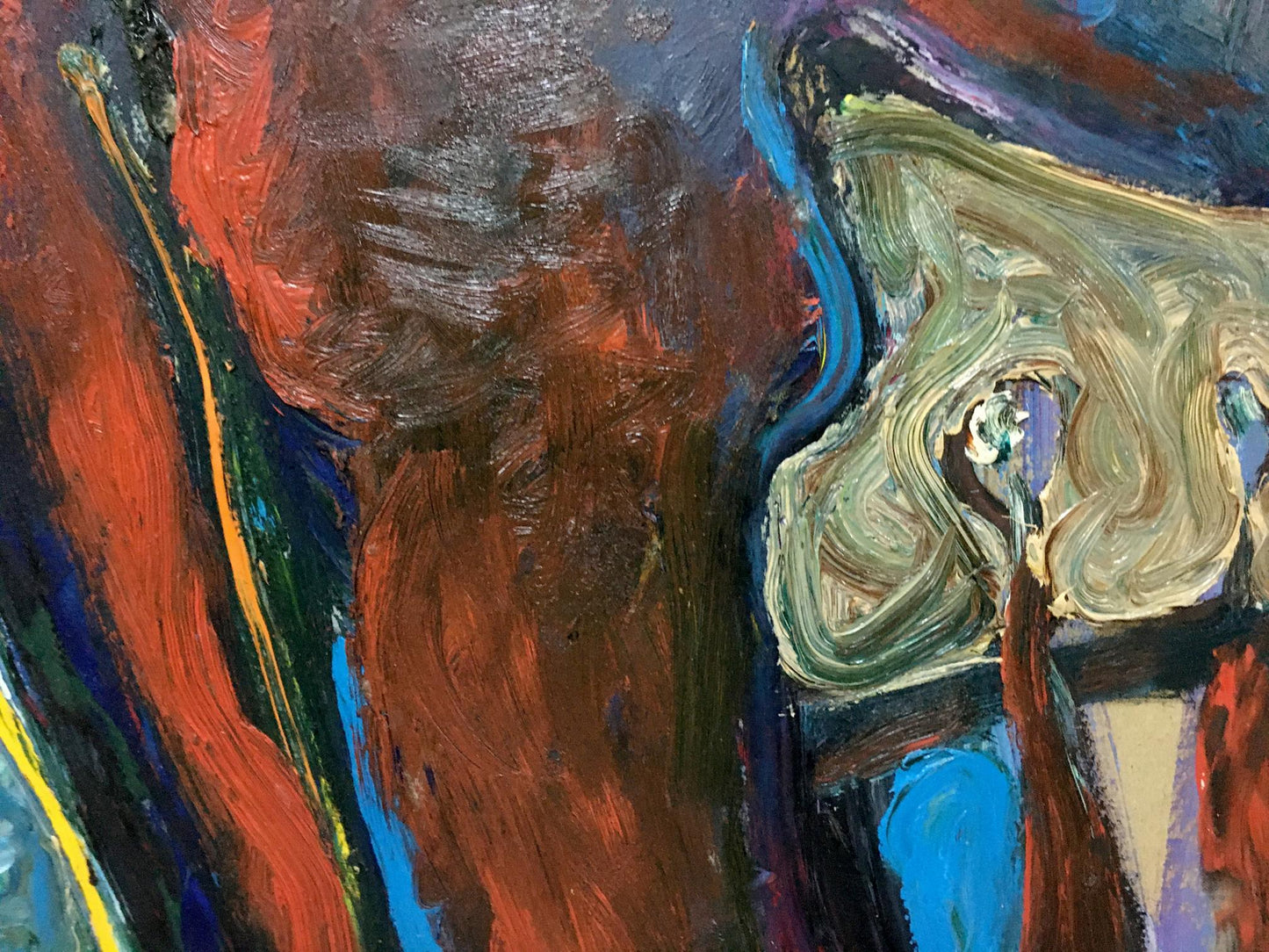 Abstract expressionist oil painting of a girl by Shchekina Yelena Petrovna