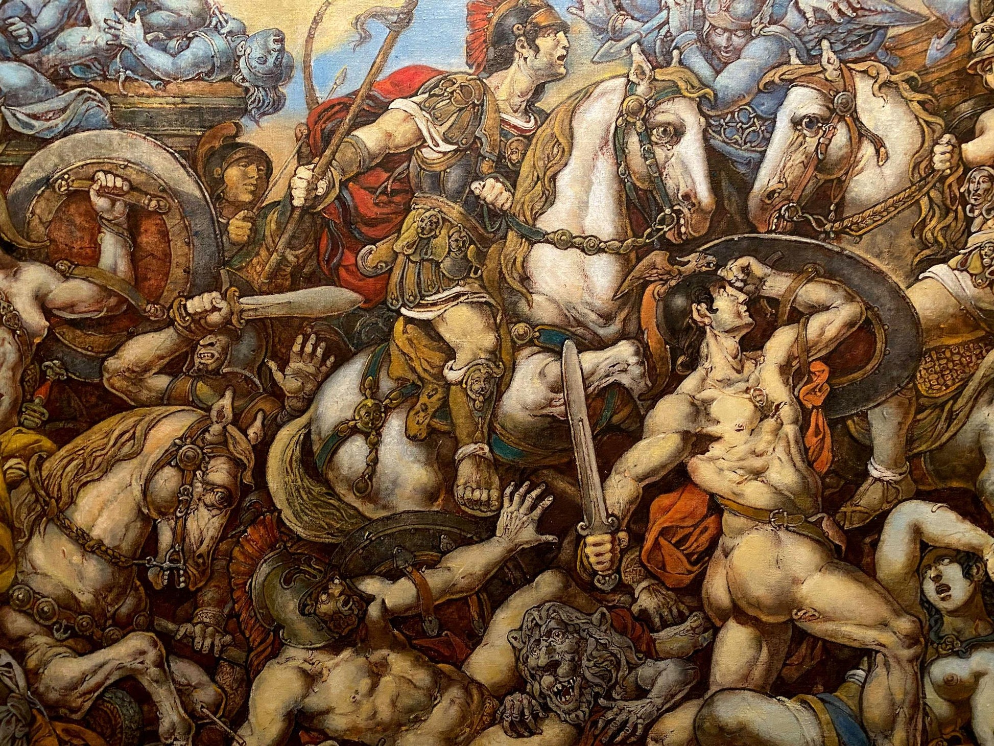 Oil painting Battle with the Amazons by Litvinov Oleg Arkad’yevich