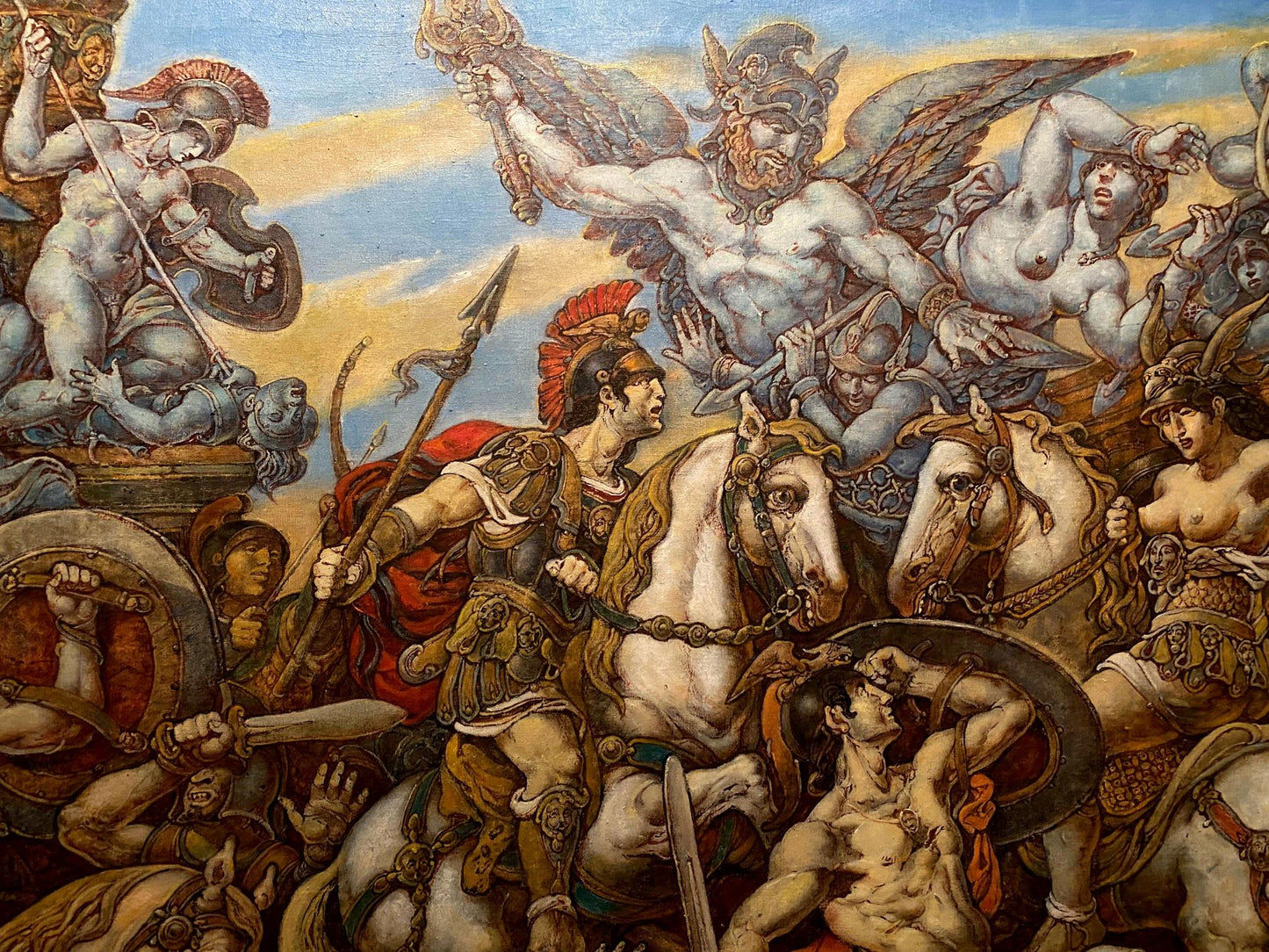 Oil painting Battle with the Amazons by Litvinov Oleg Arkad’yevich