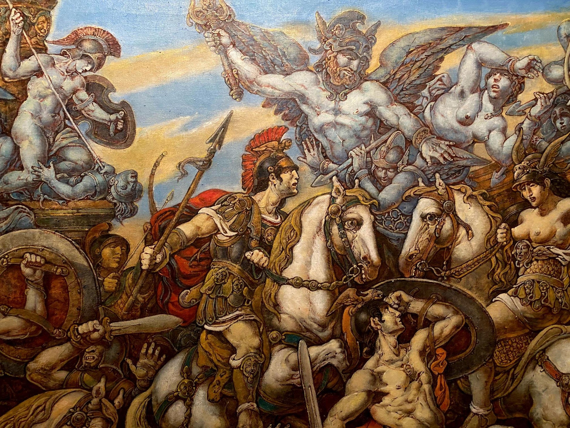 Oil painting Battle with the Amazons by Litvinov Oleg Arkad’yevich
