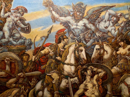 Oil painting Battle with the Amazons by Litvinov Oleg Arkad’yevich