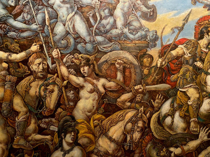 Oil painting Battle with the Amazons by Litvinov Oleg Arkad’yevich