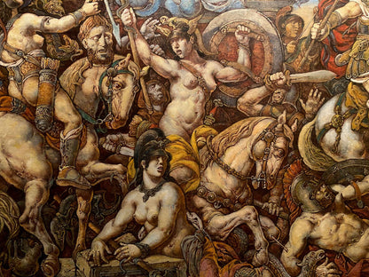 Oil painting Battle with the Amazons by Litvinov Oleg Arkad’yevich
