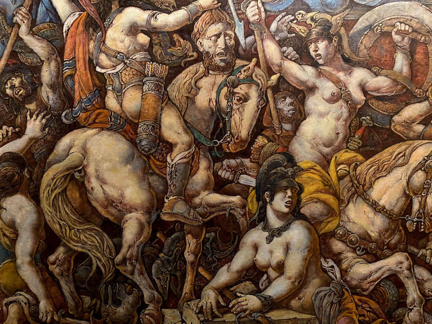 Oil painting Battle with the Amazons by Litvinov Oleg Arkad’yevich