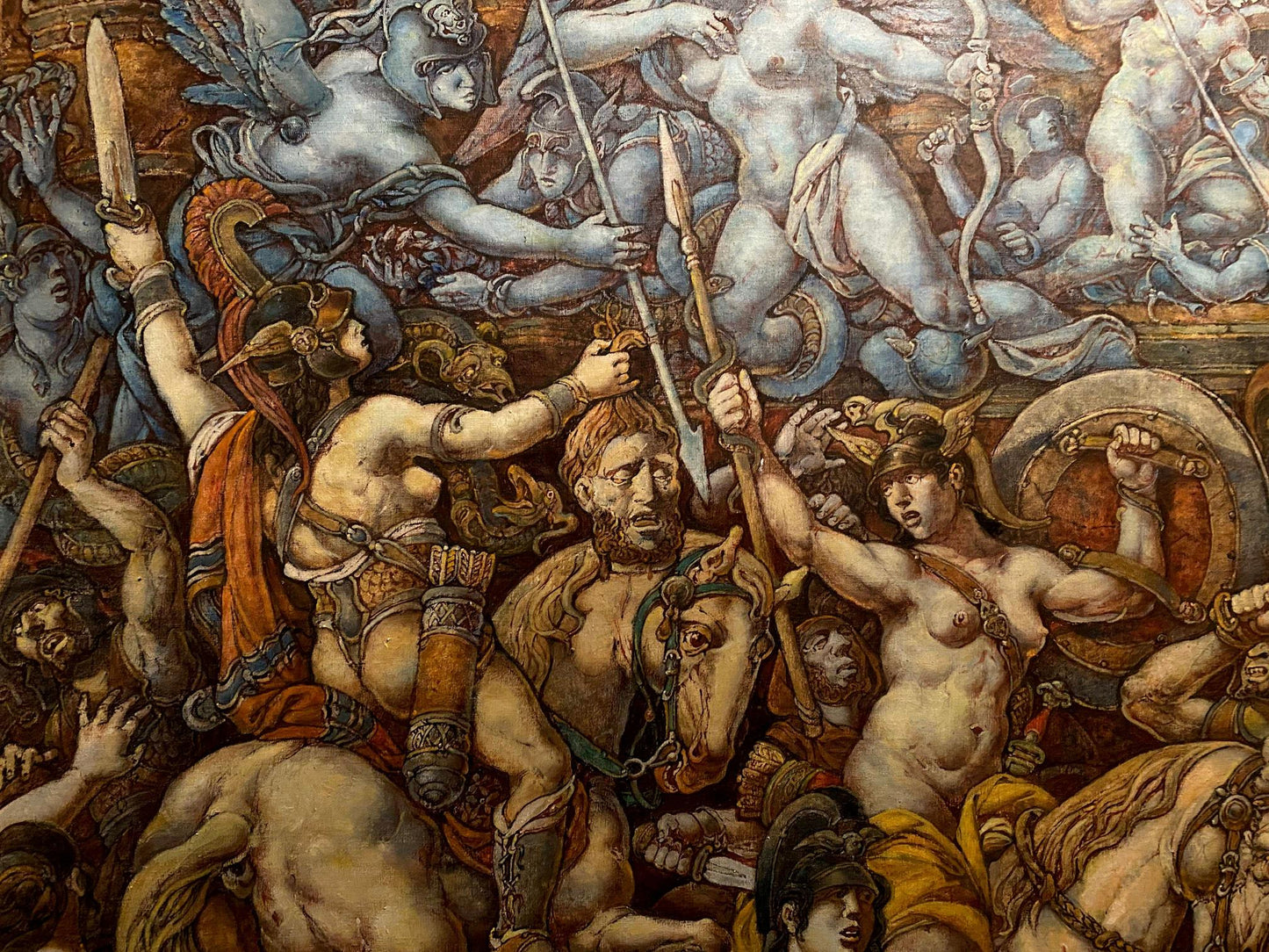 Oil painting Battle with the Amazons by Litvinov Oleg Arkad’yevich