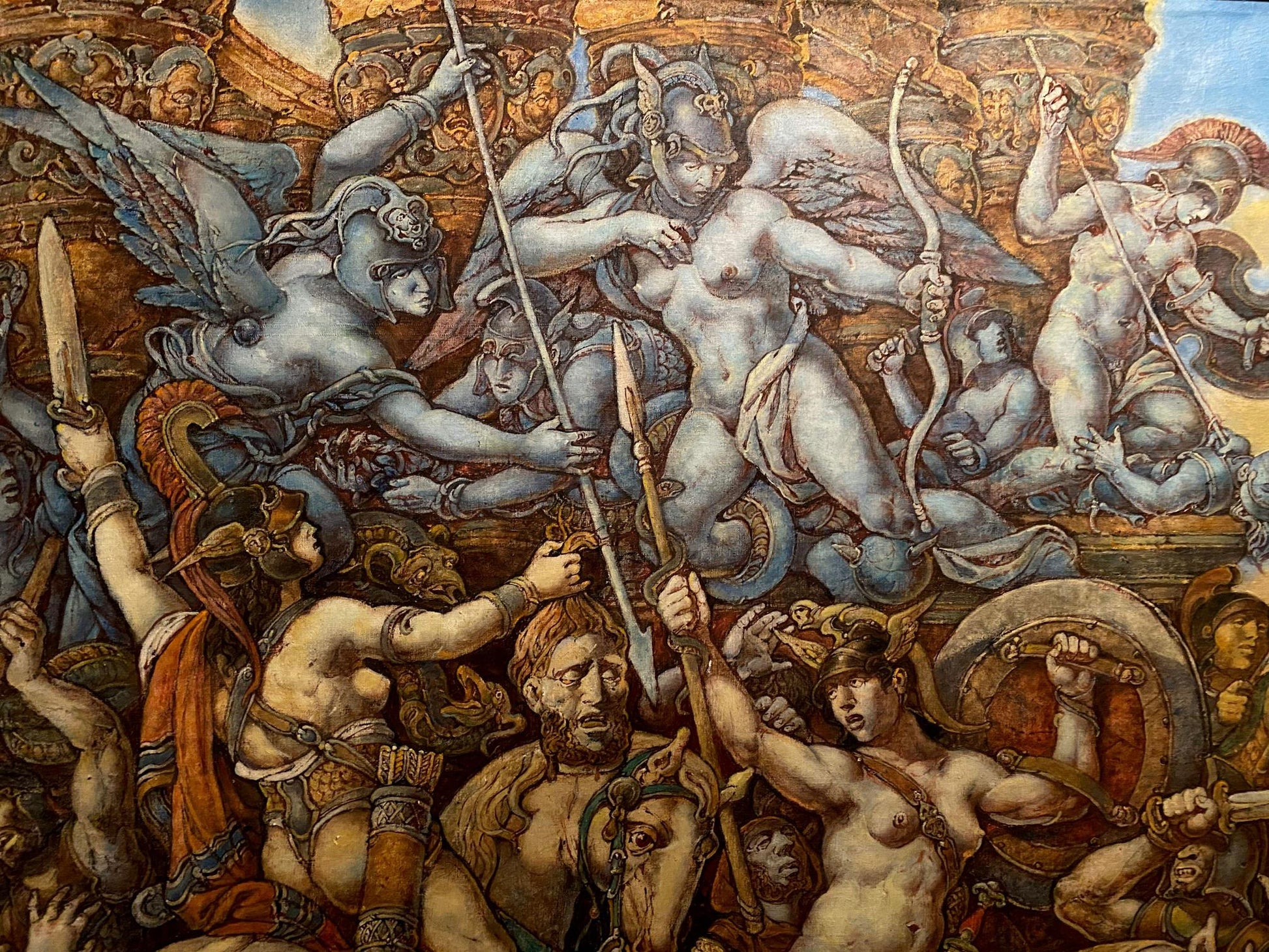 Oil painting Battle with the Amazons by Litvinov Oleg Arkad’yevich