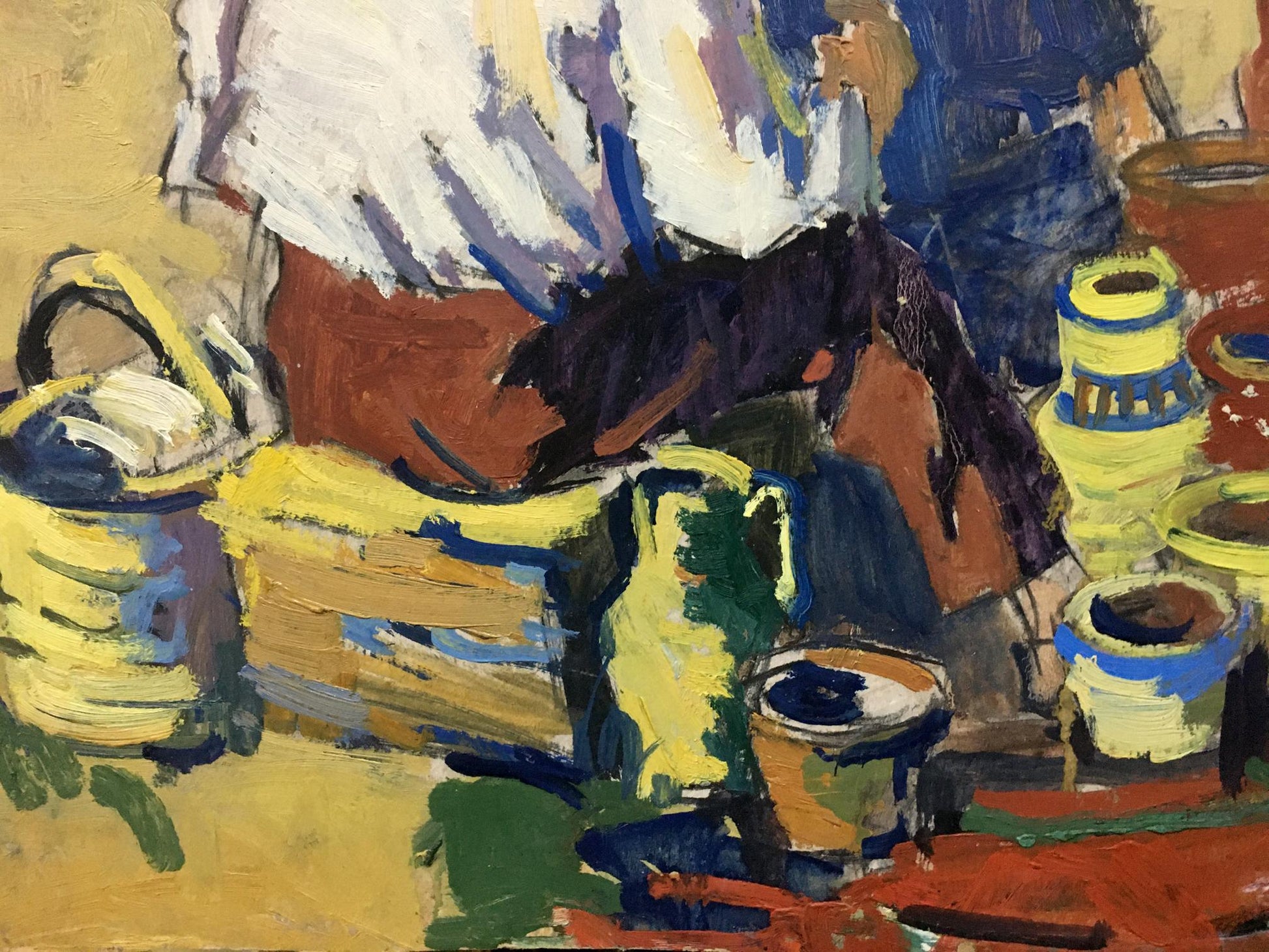Vibrant impressionistic oil painting On the market by Pokulity Konstantin Ivanovich