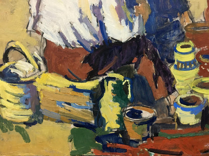 Vibrant impressionistic oil painting On the market by Pokulity Konstantin Ivanovich