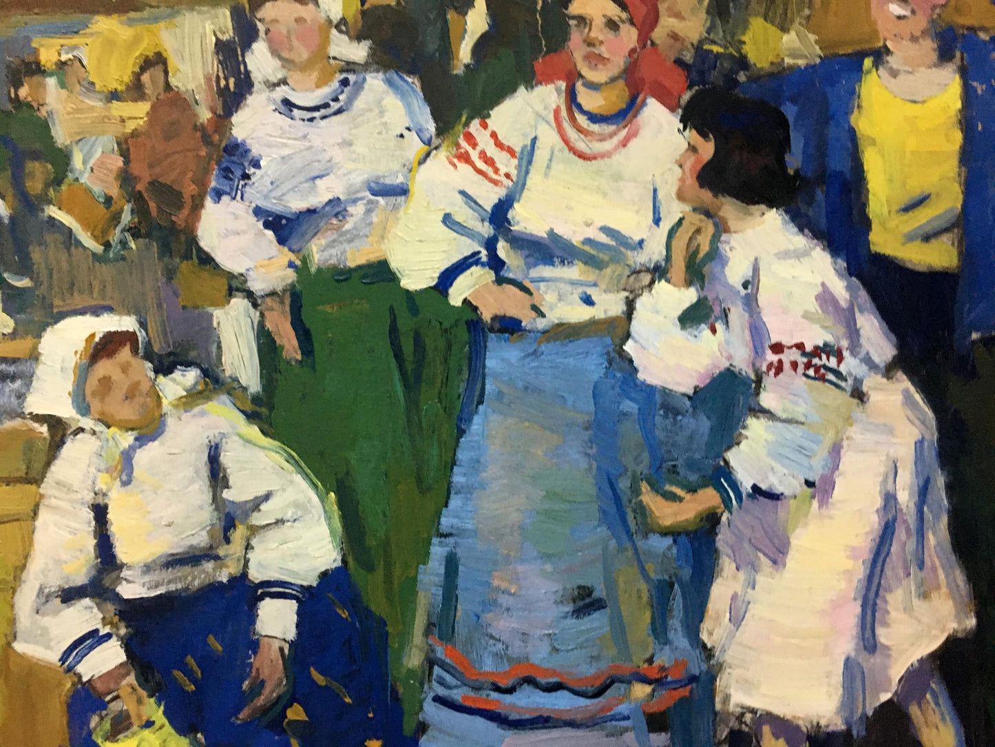 Vibrant impressionistic oil painting On the market by Pokulity Konstantin Ivanovich