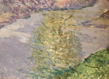 Oil painting Flooding by Sevastyanov Viktor Grigorievich, textured river scene