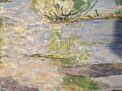 Textured impressionist oil painting Flooding by Sevastyanov Viktor Grigorievich