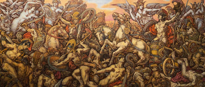 Oil painting of Battle Scene in Troy by Oleg Litvinov