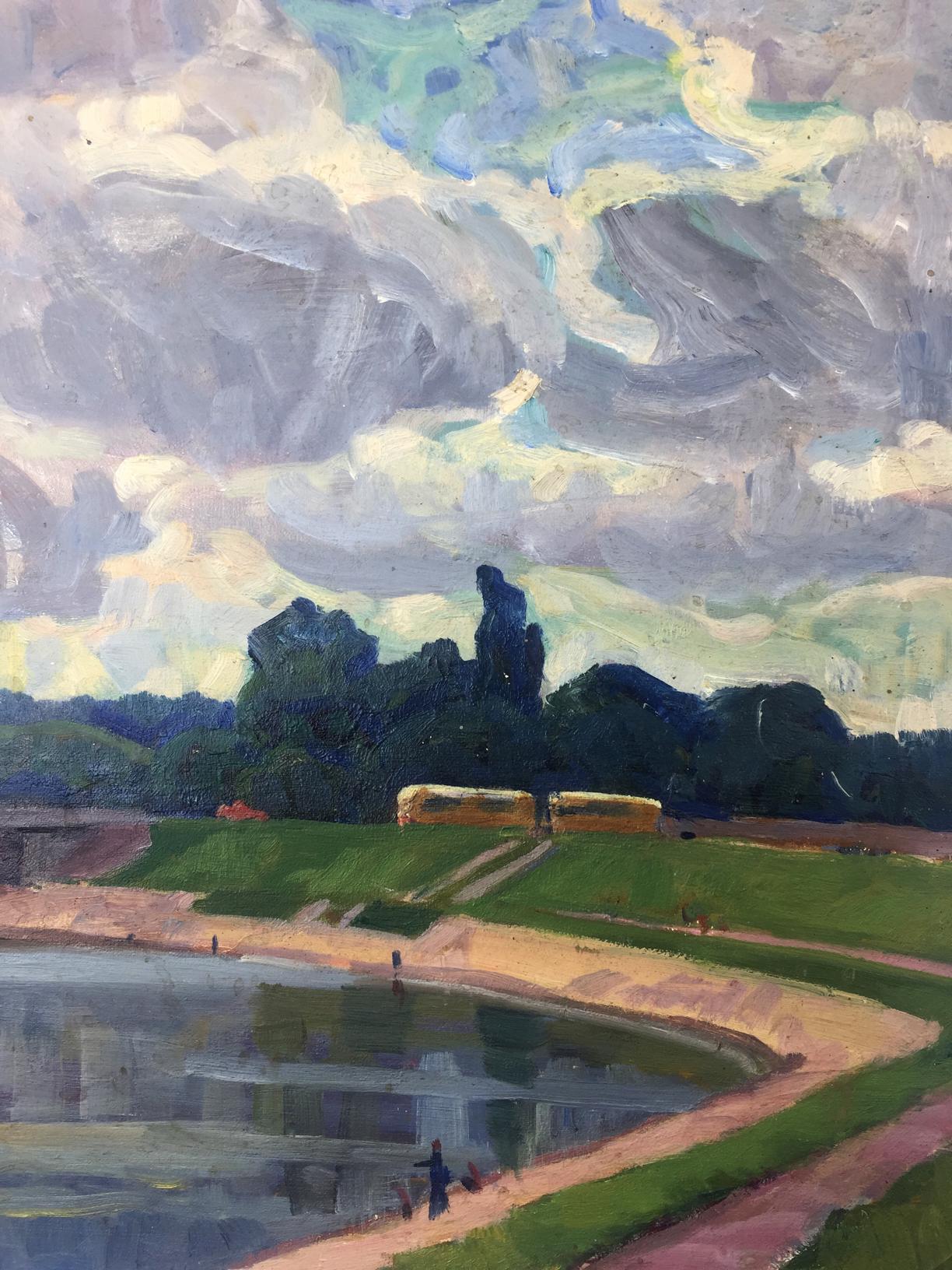 Vibrant impressionist oil painting of Village Rusanovka by Khrustalenko Nikolay Alexandrovich