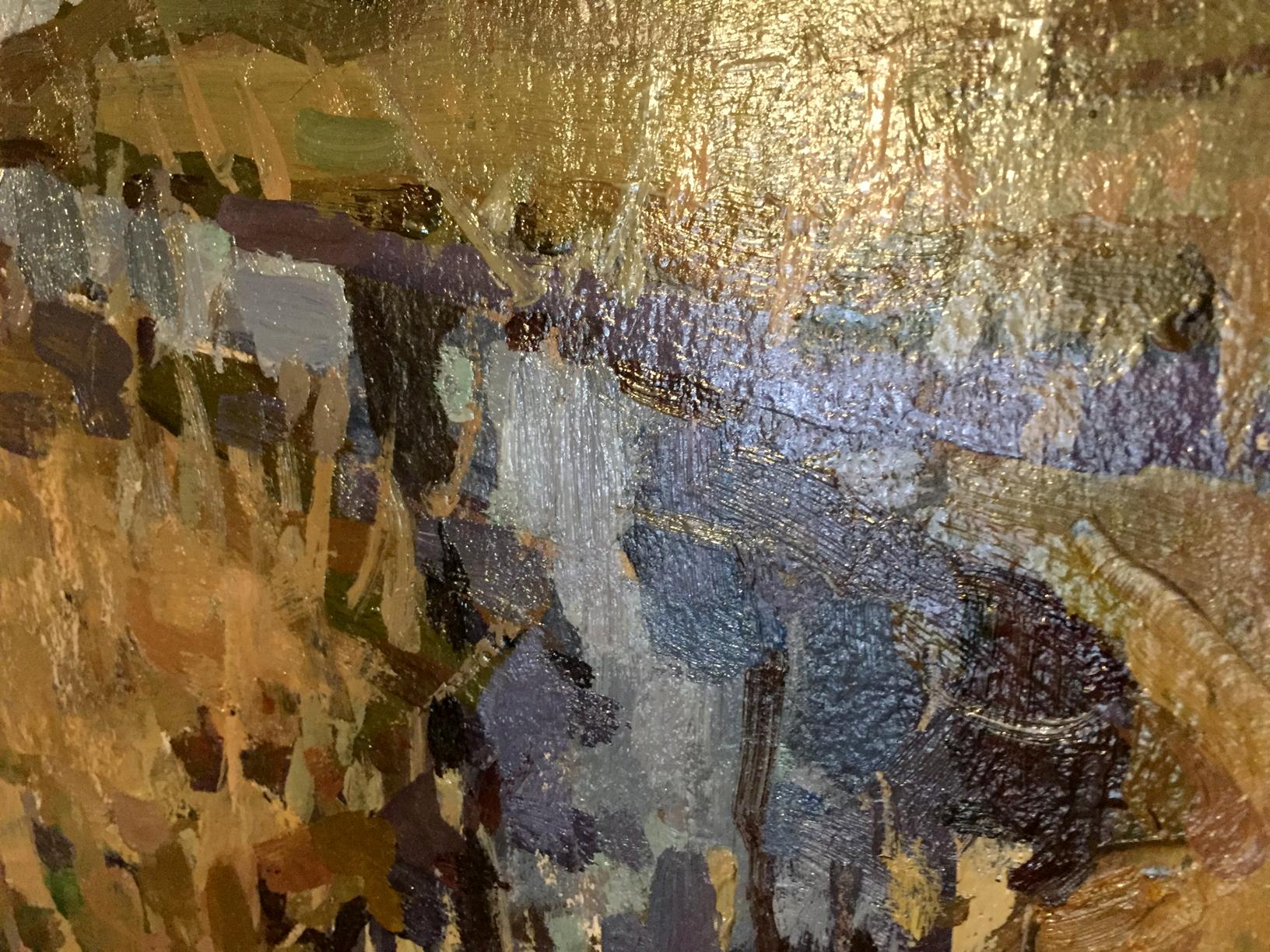 Abstract textured oil painting of beautiful forest by Grigory Savelievich Ruban
