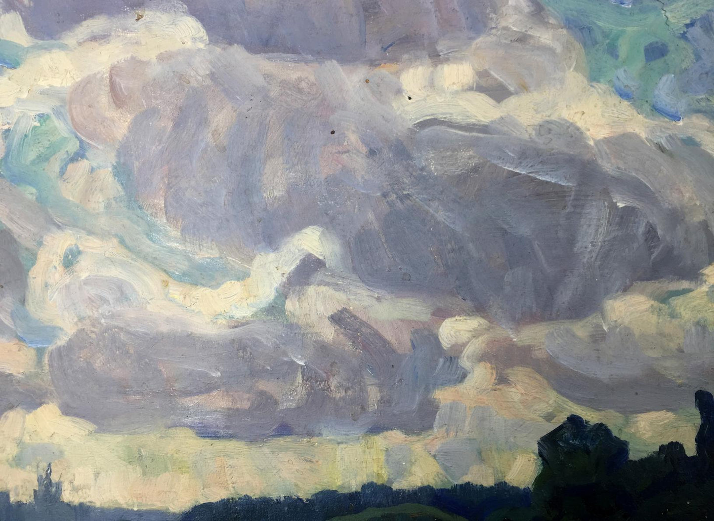 Textured oil painting of swirling clouds by Khrustalenko Nikolay Alexandrovich